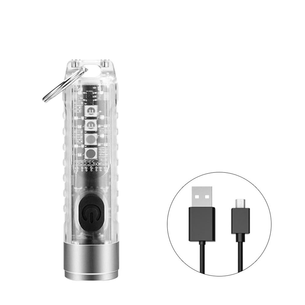 Mini Keychain Flashlight Multifunctional 400lm High Brightness Usb C Rechargeable Magnetic Torch Camping Light