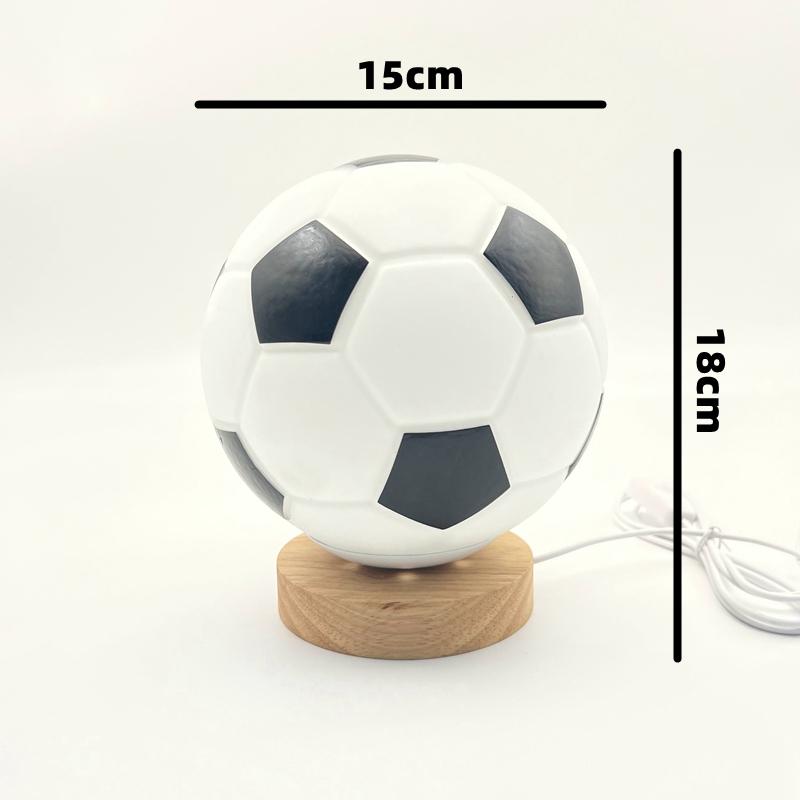 Football Glass Table Lamp Creative LED Bedroom Bedside Study Desktop Sleep Ambient Birthday Gift Decor Lamp