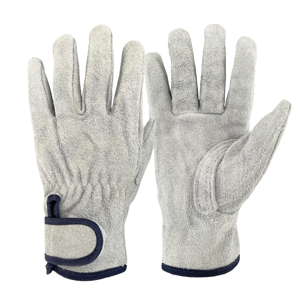 KRANIS Leather Work 10 Durable Leather Gloves for Construction and Durable Leather Work Set Gloves, Pairs, Non-Slip, Sites, DIY, Agriculture. Gloves,