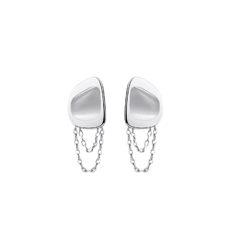 Doudou's Style Rupert Earrings: High-End Minimalist Studs with Trendy Design and Mother-of-Pearl.