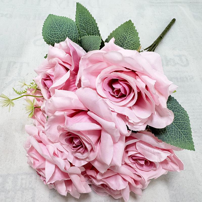 Artificial Flowers Home Wedding Decoration Mei Kai 7 Head Large Horn Rose