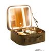 Large Capacity Women's Travel Makeup Bag with Mirror & Light for Beauty & Nail Art