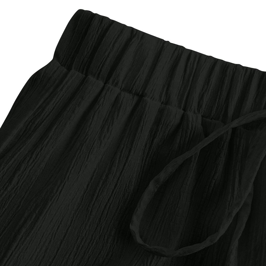 Gonna Lunga Casual Primaverile da Donna con Volant Gonna Tinta Unita Gonna Retro Pieghettata