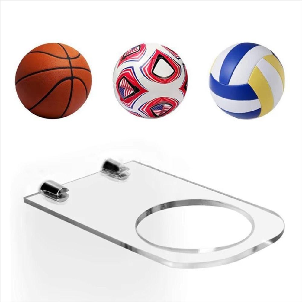 Transparent Basketball Bracket Holds Space Saving Soccer Display Rack  Volleyball Rugby