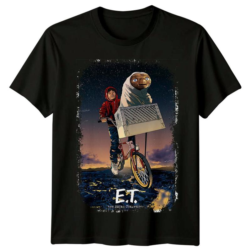 

ET the Extra-Terrestr wbr/ ial (1982) Movie Poster Inspired Unisex T-Shirt Retro Tee XXXL