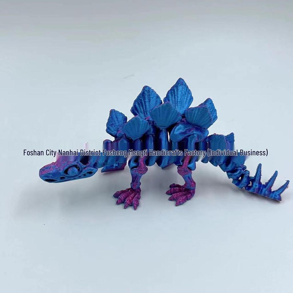 3D Printed Stegosaurus Dinosaur Skeleton Transforming Ornament Figure Gift Craft Toy
