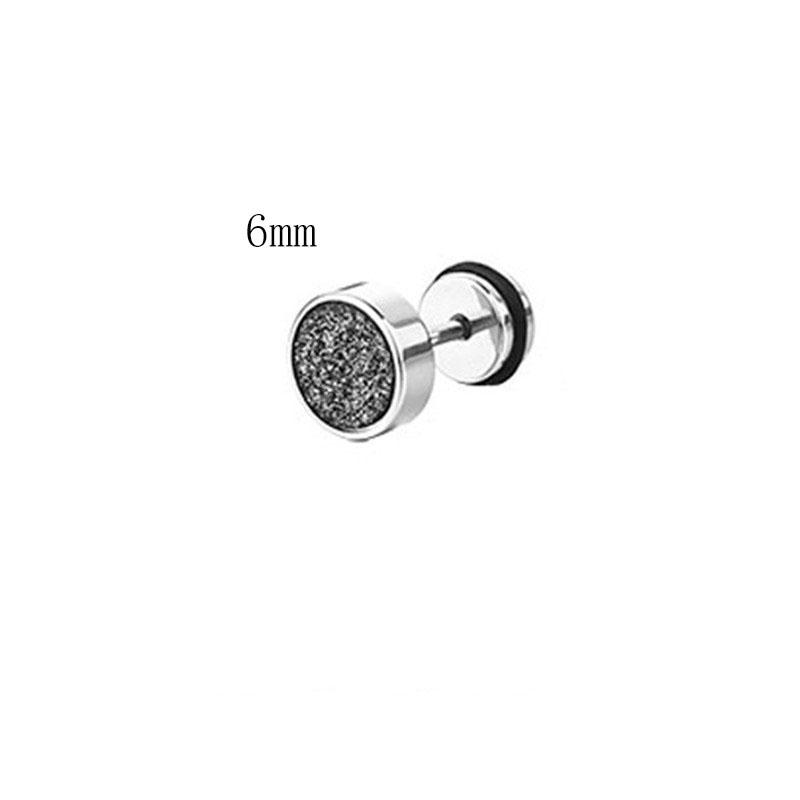 Simple Punk Scrub Stainless Steel Earrings High Grade Round Barbell Style Stud Ear Jewelry Party Gifts For Women Men