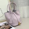 Large Capacity First-Layer Cowhide Vegetable Basket Bag, High-End Light Luxury Versatile Handbag
