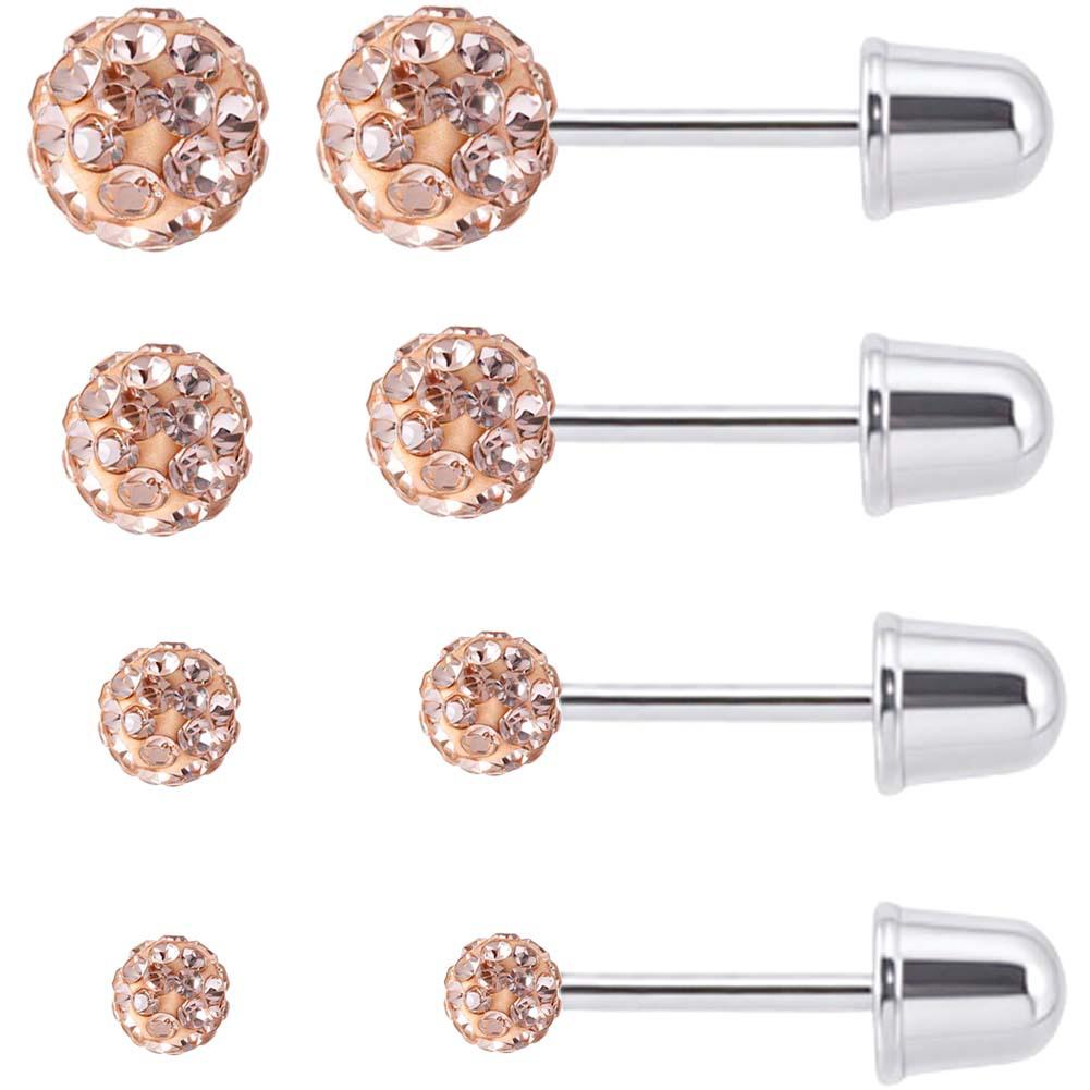 Popular 6-Pair Bullet Ball Stud Earring Set for Women - Piercing Jewelry In Stock