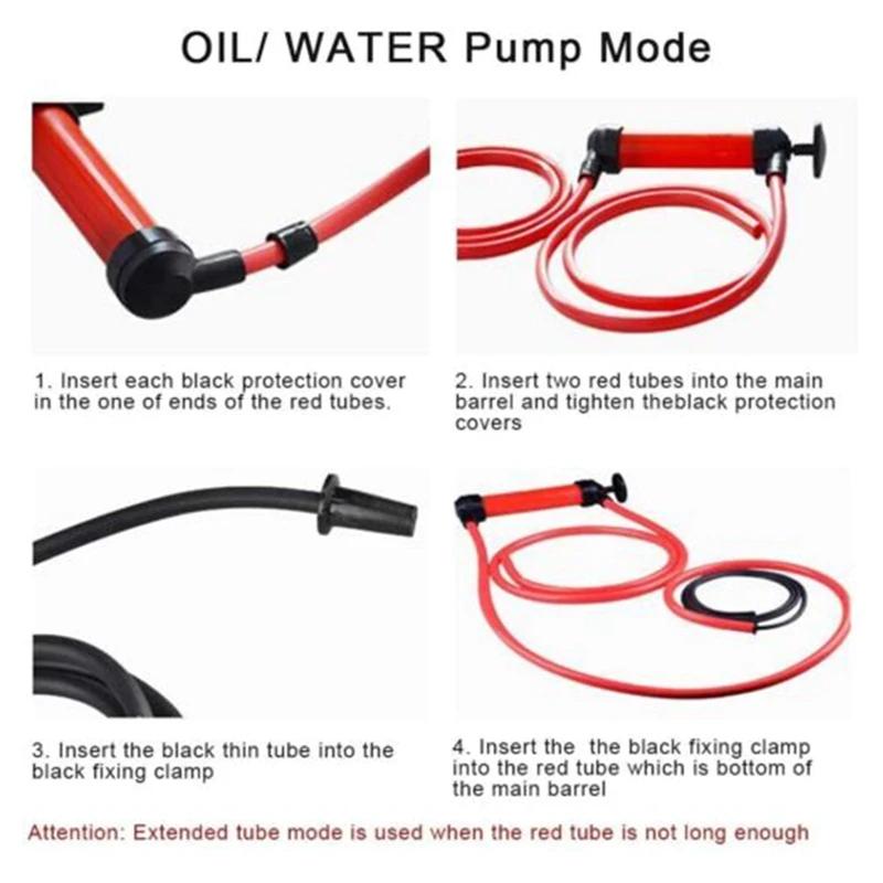 1Set Pumping Oil and Gas with Siphon Pipe to Transport Manual Pump Oil Liquid Water Chemical Delivery Pump Hand Pump Car Modelin
