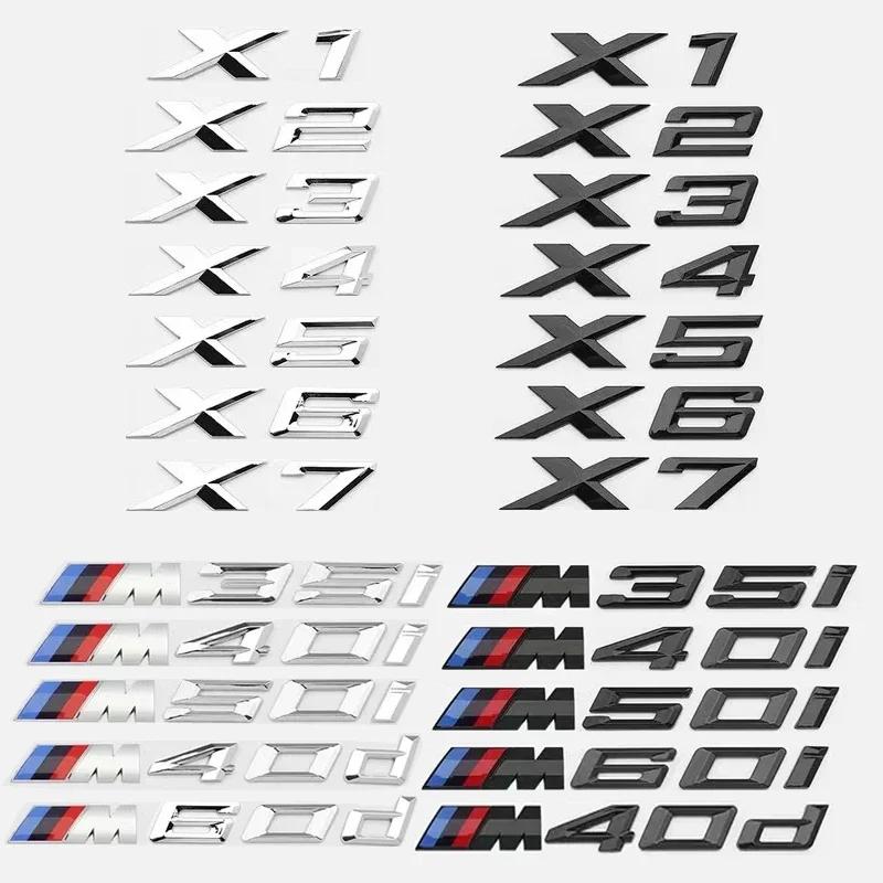 for M35i M40i M40d M50i M50d M60i X5M50d X1 X2 X3 X4 X6 X7 Car Trunk Badge Logo Sticker 2.6cm M Series Bond Numbers ABS Emblem