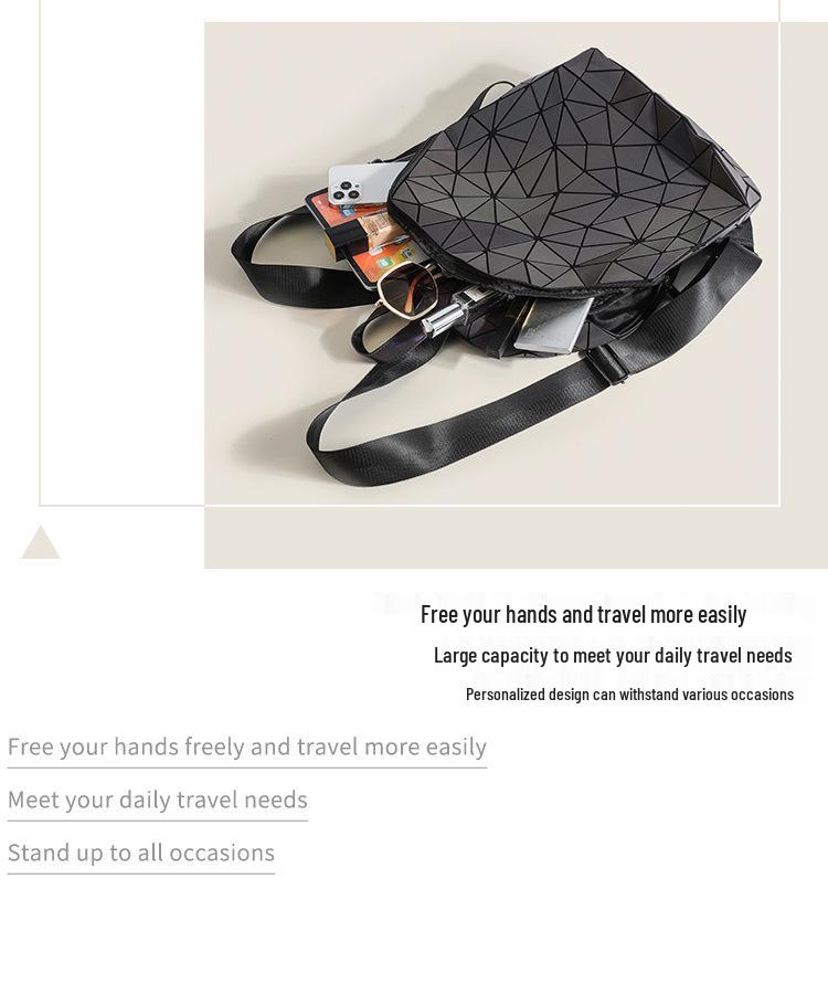 2026 Colorful Geometric Plaid Women's Fashion Backpack - Versatile Travel & School Bag