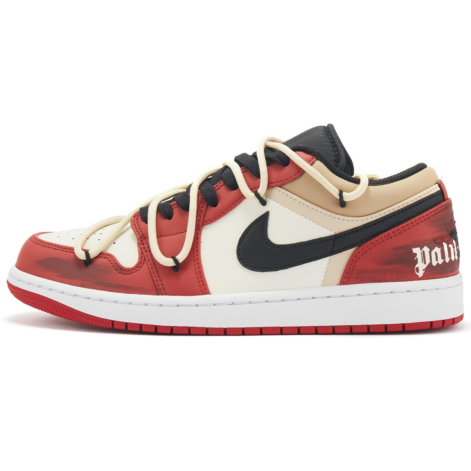 

Jordan Air Jordan 1 Low Chicago Breathable And Lightweight Low top Vintage Basketball Shoes GS Red White Yellow 553560-161(Team98-) 40