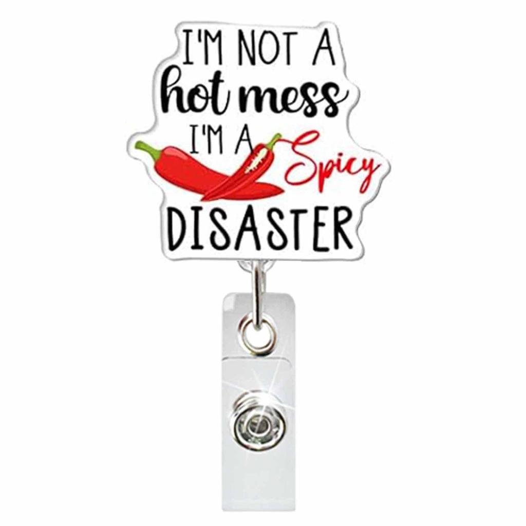 Set of 24 Glitter Acrylic Retractable Badge Holders for Work ID Cards