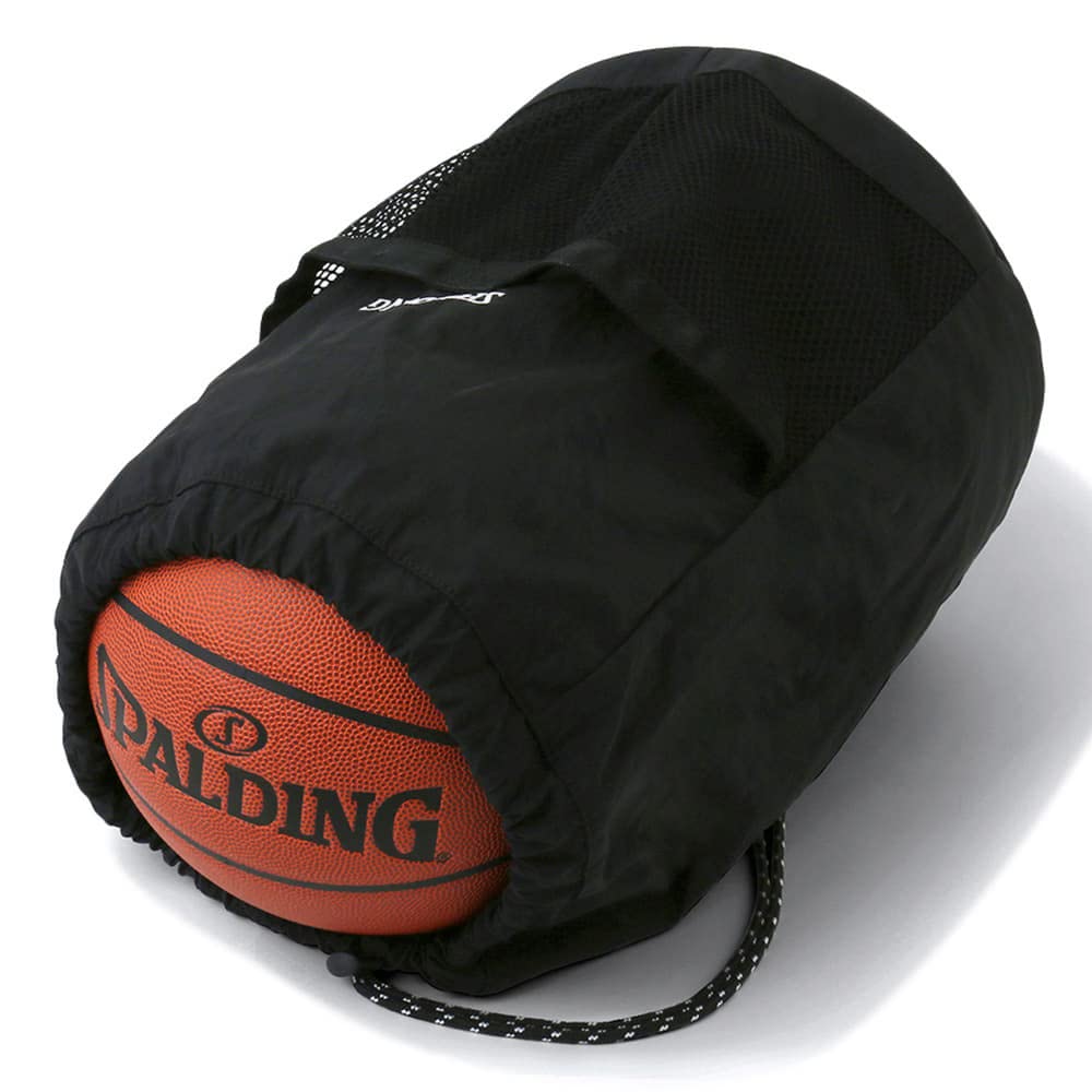 SPALDING Shoe Bag, Drawstring Ball Shoulder Bag, Black, 50-023BK, One Size