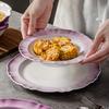 Leichter Luxus Lila Keramikteller High-End Restaurant Köstliche Gerichte Fischteller Französischer Stil Nachmittagstee Dessertteller