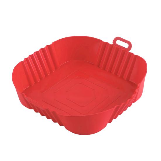 Прямоугольная силиконовая вставка для аэрофритюрницы с двойными ручками, безопасная для посудомоечной машины, антипригарная, пищевого качества, термостойкая, многоразовая, корзина-форма для выпечки в духовке