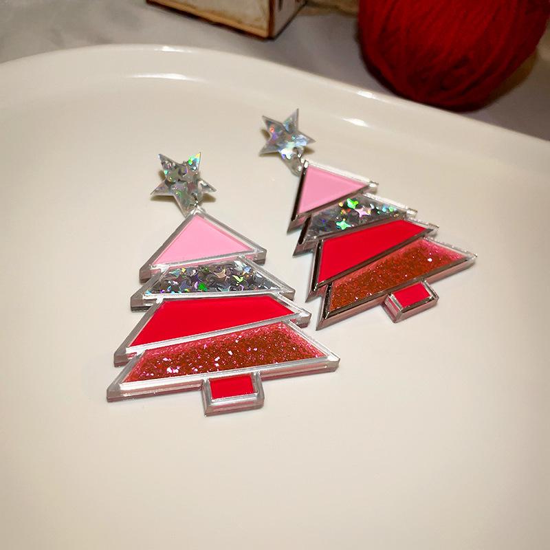 Silver Needle Santa Hat Dinosaur Stud Earrings - Trendy, High-End Design