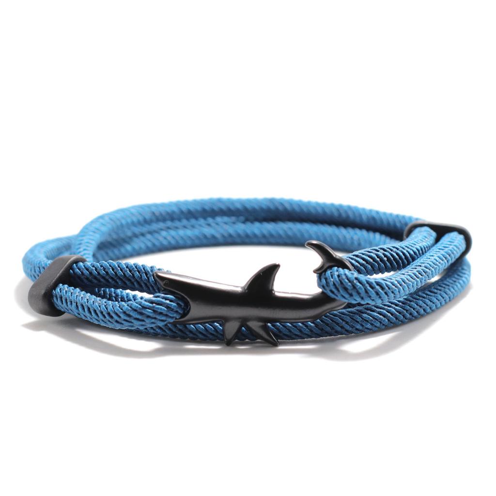 Sea Animal Shark Bracelet Men Women Multilayer Adjustable Survival Braclet Beach Jewelry Gift For Lover Good Luck Red Braslet