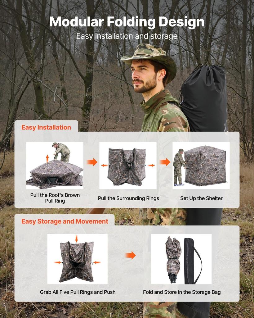 6-7 Person Portable Hunting Blind Ground Deer Duck Blind Carrying Bag