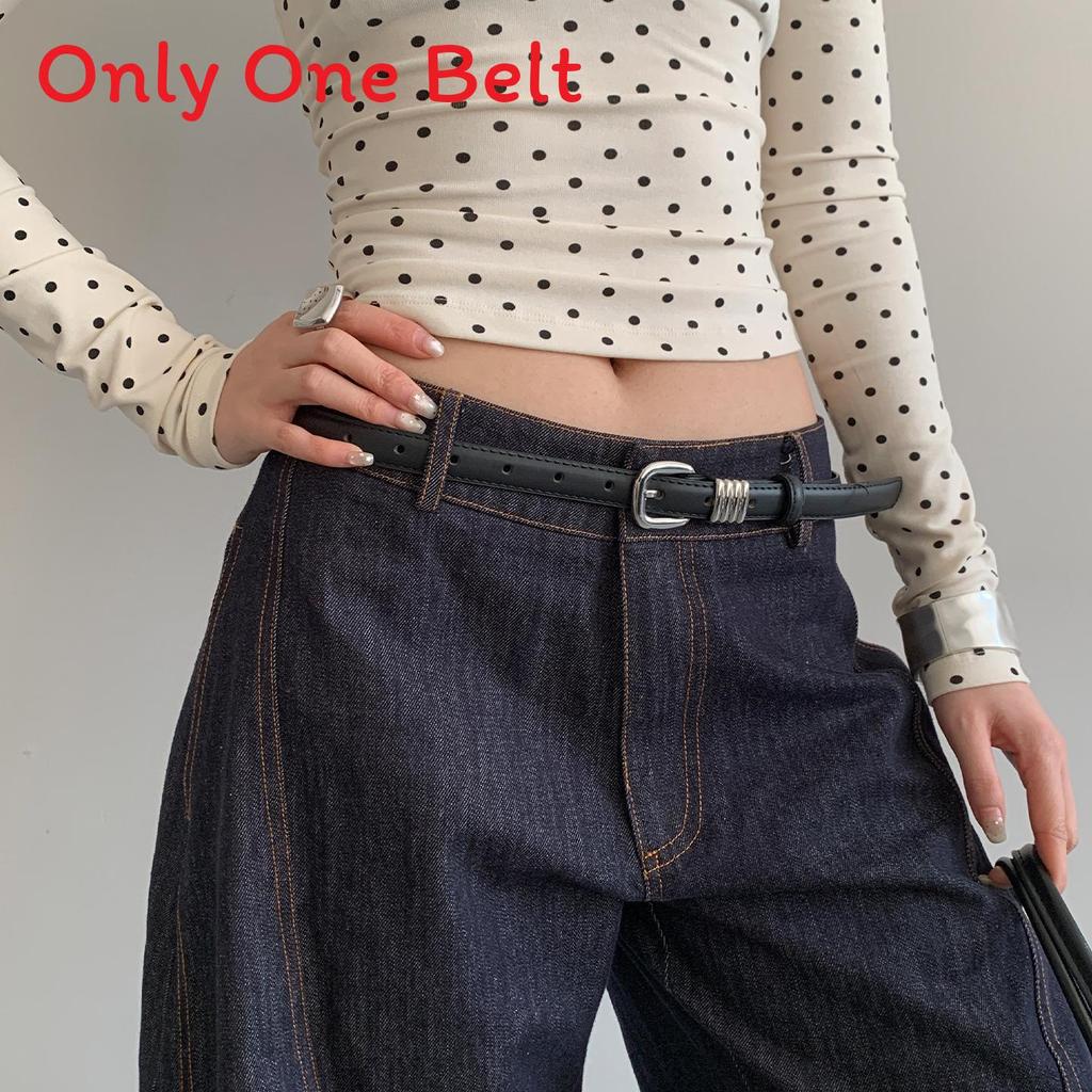 

Classic Retro Pu Leather Narrow Belt For Women With Zinc Alloy Buckle For Casual Style чёрный
