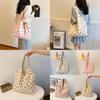 Trendy 2024 Canvas Strawberry Tote Bag Fashionable Soft Shoulder Bag For Women