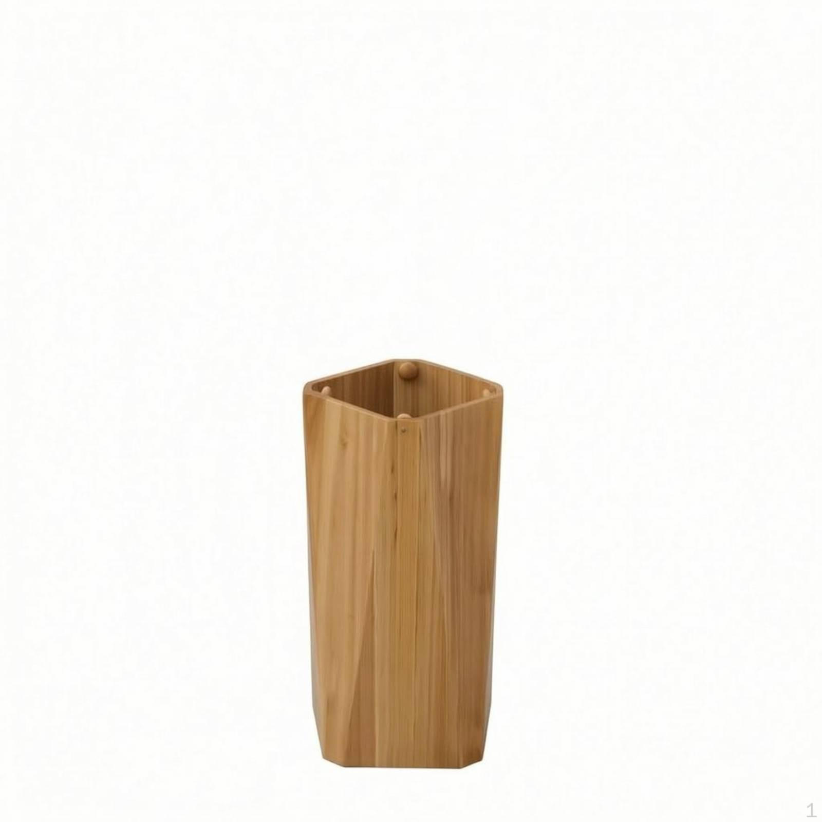 Wooden Umbrella Stand OpenTop Wood Tapered