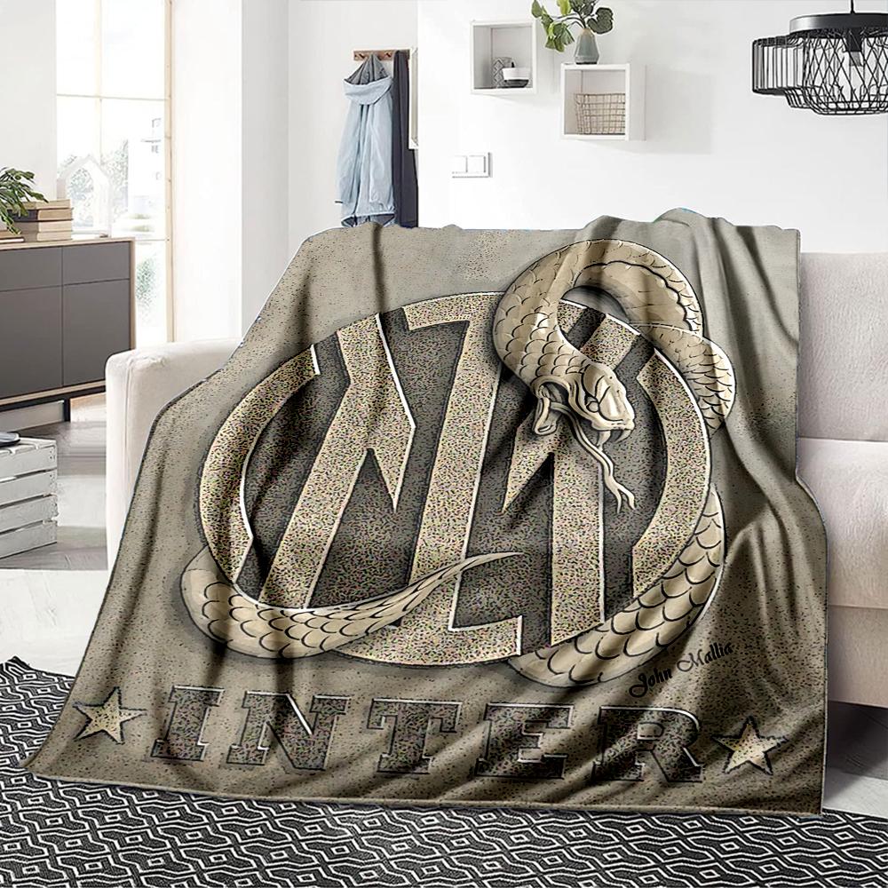 Coperte con Logo Snake Inter Milan in Flanella Stampata Traspiranti Calde Plaid per Casa Ufficio Copriletti 0708a92