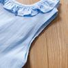 Girls' Summer Lace Embroidered Dress with Bow
