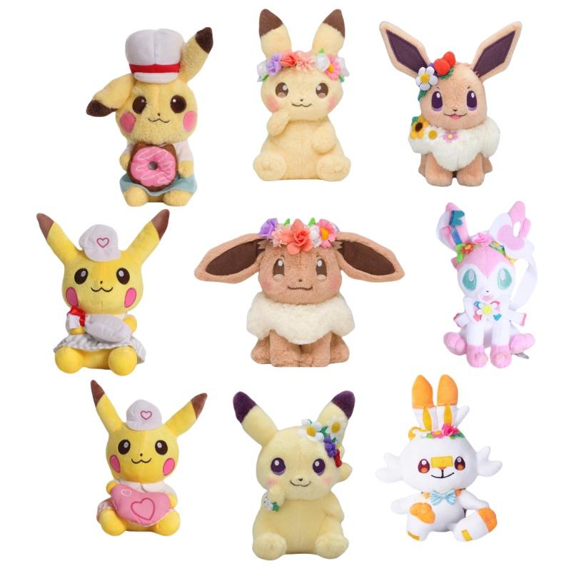 Easter Spring Festival Pokemon Eevee Pikachu Plush Toys Kawaii Scorbunny Ponyta Sylveon Pawmi Plush Doll Xmas Gift For Children