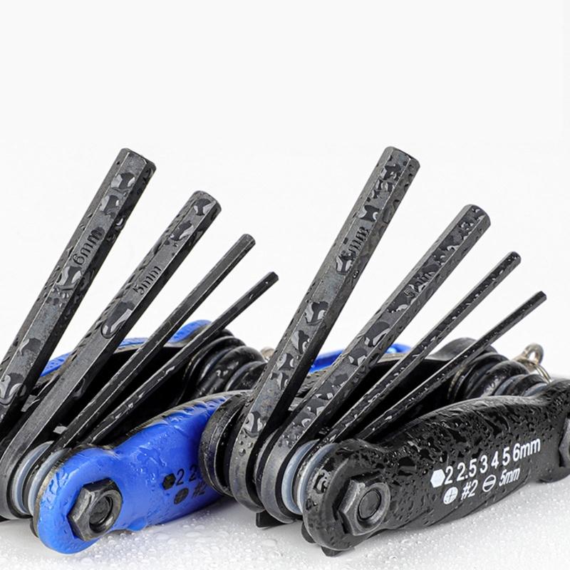 8 In 1 Multi-Function Bike Repair Tool Folding Metric Repair Tool Portable Socket Wrench Portable Bike Essential Tool