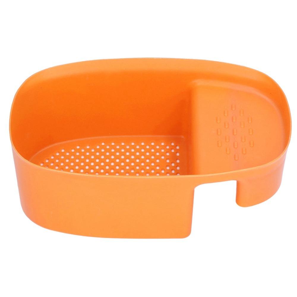 Plastic Sink Drain Basket Saddle Shape Hanging Hook Kitchen Strainer Basket Drain Holes Trays Wet and Dry Separation