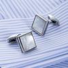 New square shell cufflinks, French dress sleeve nails, elegant dress cufflinks 51727