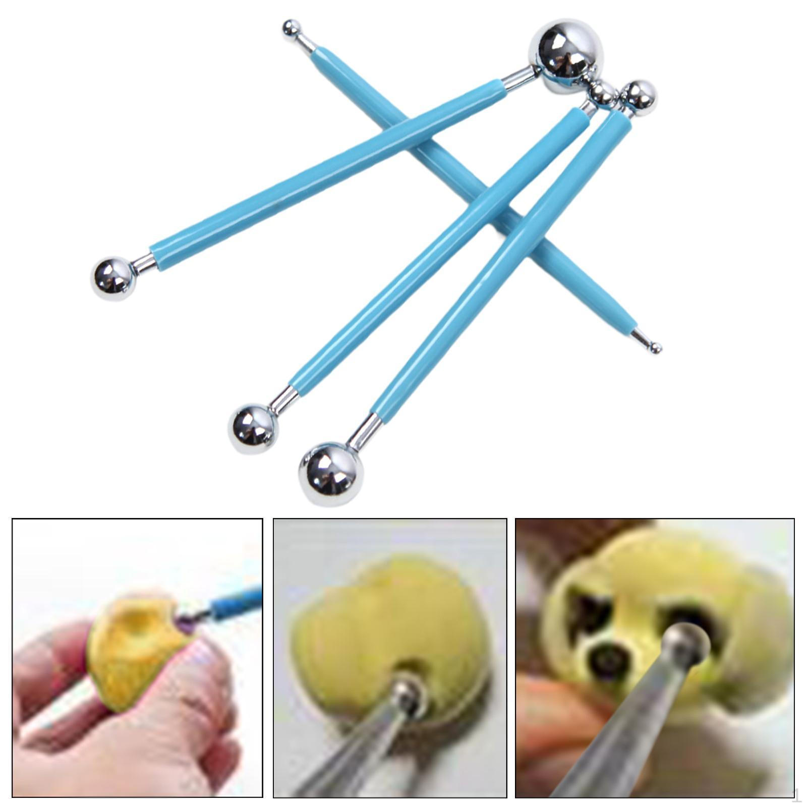 

4 Pack of Ball Stylus Tools for Pottery And Cake Decoration синий