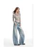 Women's Retro Washed Low Waist Wide Leg Jeans - Autumn Winter Collection