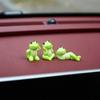 Set of 3 Frogs Desk Decors Mini Resin Figurines with Playful Poses for Monitor Top Shelves Entryway Tables Styling or Car Dashboard Display