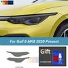 2 Pcs Car Headlight Protective Film Smoked Black Tint Wrap Vinyl Transparent TPU Sticker For Volkswagen VW Golf 8 MK8