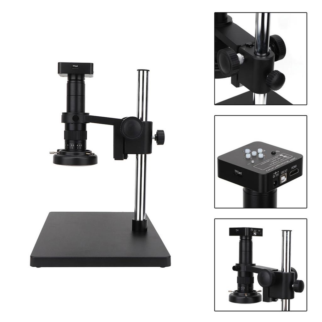 Full Set 34MP Digital Industrial Soldering Microscope Camera HDMI USB Outputs100