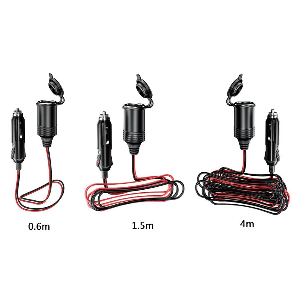 12V 24V 20A Car Splitter Charger Cable 0.6M/1.5M/4M Car Cigarette Lighter Socket Extension Cord Cable Interior Plug To Socket
