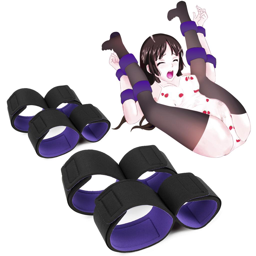 Nylon Erotic Restraints Kit Handcuffs Collar Slave Bondage  Bondage Back Open Leg Cuffs Sex Bondage Adult Toys for Couple