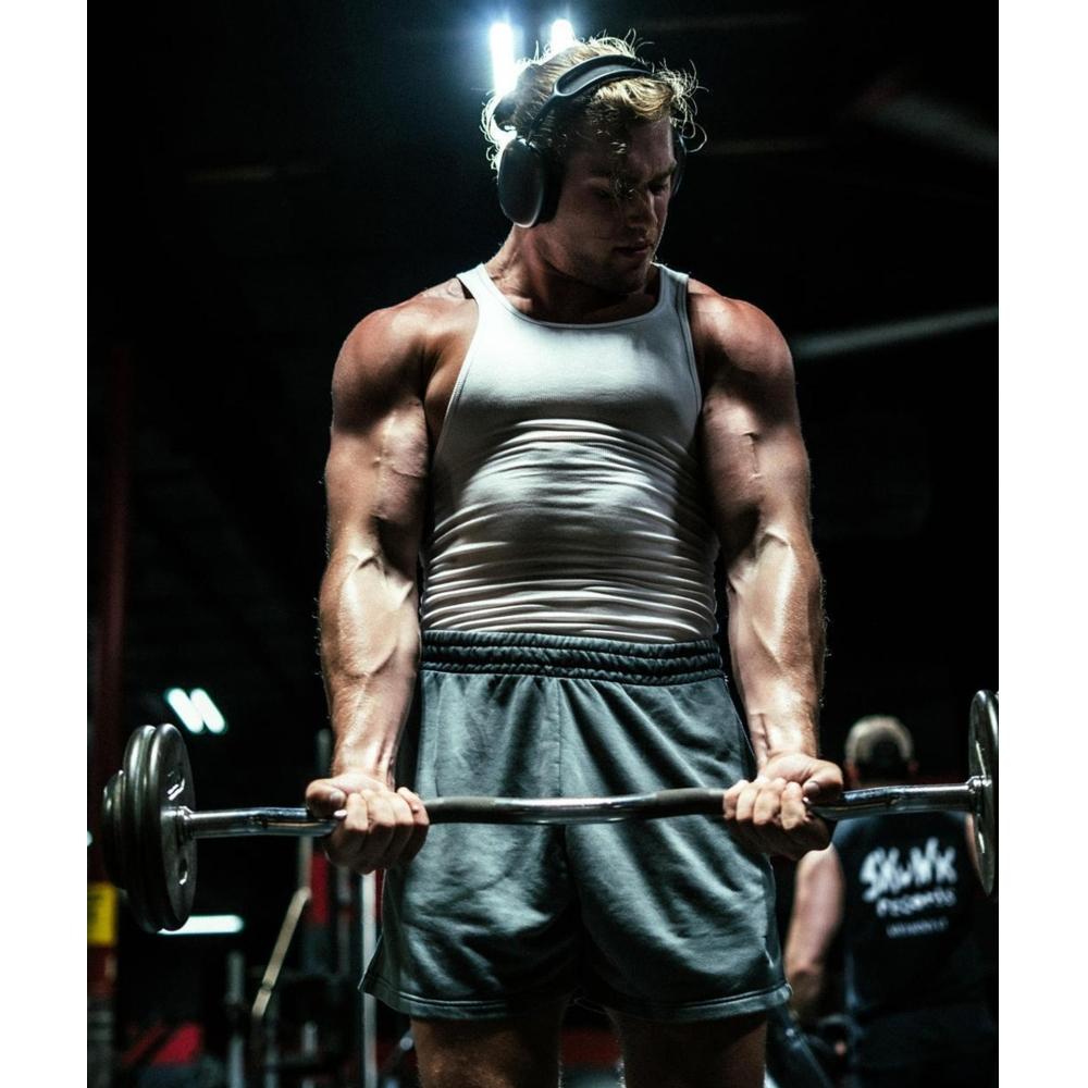 Gymshark Camiseta sin mangas acanalada, paquete de 3, color blanco, negro, gris piedra jaspeado, A5a2e Wcc7.