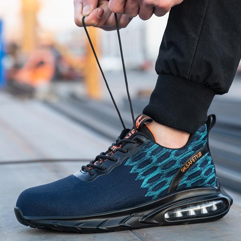 Stavební práce Boty Boty Vzduchový polštář Bezpečnostní obuv Muži Ženy Pracovní Tenisky Prodyšné Bezpečnostní boty s ocelovou špičkou Lehké