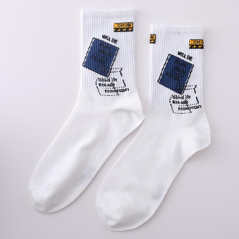 New Men's Socks Funny Men's  Crew Harajuku Hip Hop Thick Cotton Socks Women Novelty Cartoon Sock Combed Cotton Socks