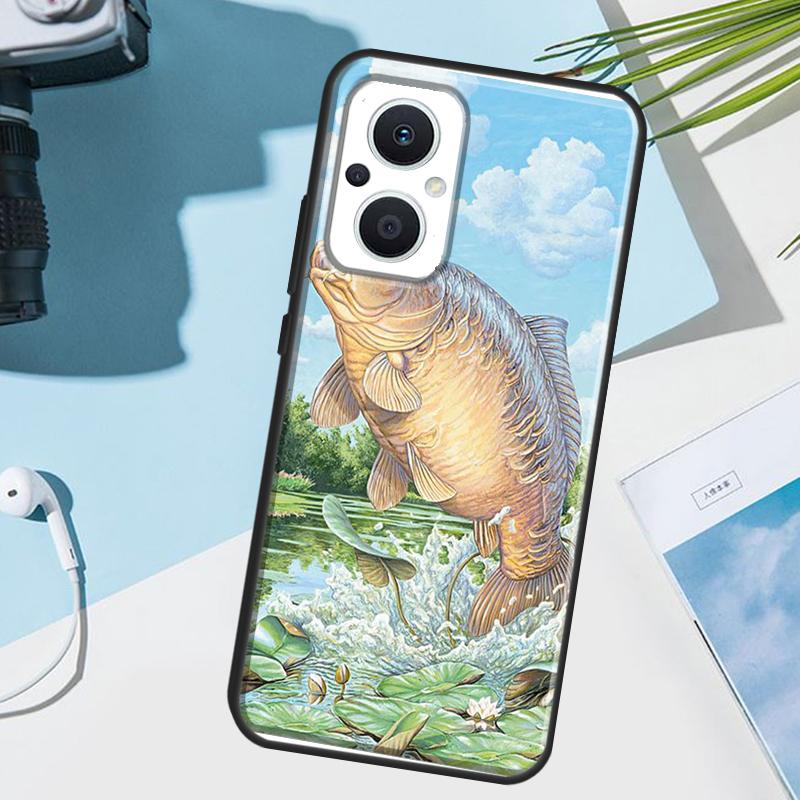 Carps Fish Fishing Case For OPPO Reno 14 12 11 13 F 10 Pro 14F 12F 11F 8 7 Lite OPPO Find X9 X8 X6 X5 Pro Cover