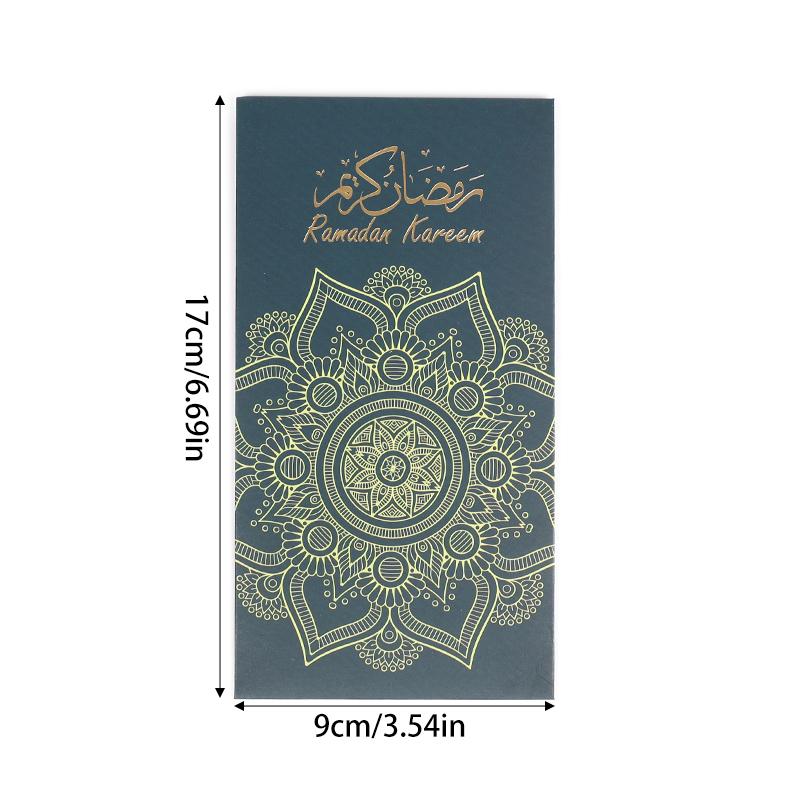 6 stk Eid Mubarak Kontantkonvolutter Penger Kort Ramadan Måne Slott Dekorasjon 2025 Islamsk Muslimsk Eid Al-fitr Invitasjonsrekvisitter