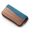 REAL Round Zip Wallet NE [VARCO WOOD] (Blue)