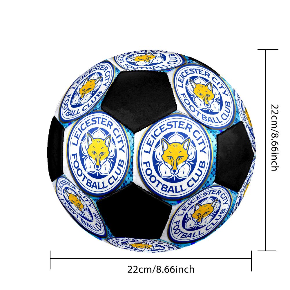 Leicester City Football Indoor Soccer Ball Colorful Machine Stitched PVC Size 5 Team Training Competition Ready Durable High-Bounce Cool Sports Gift