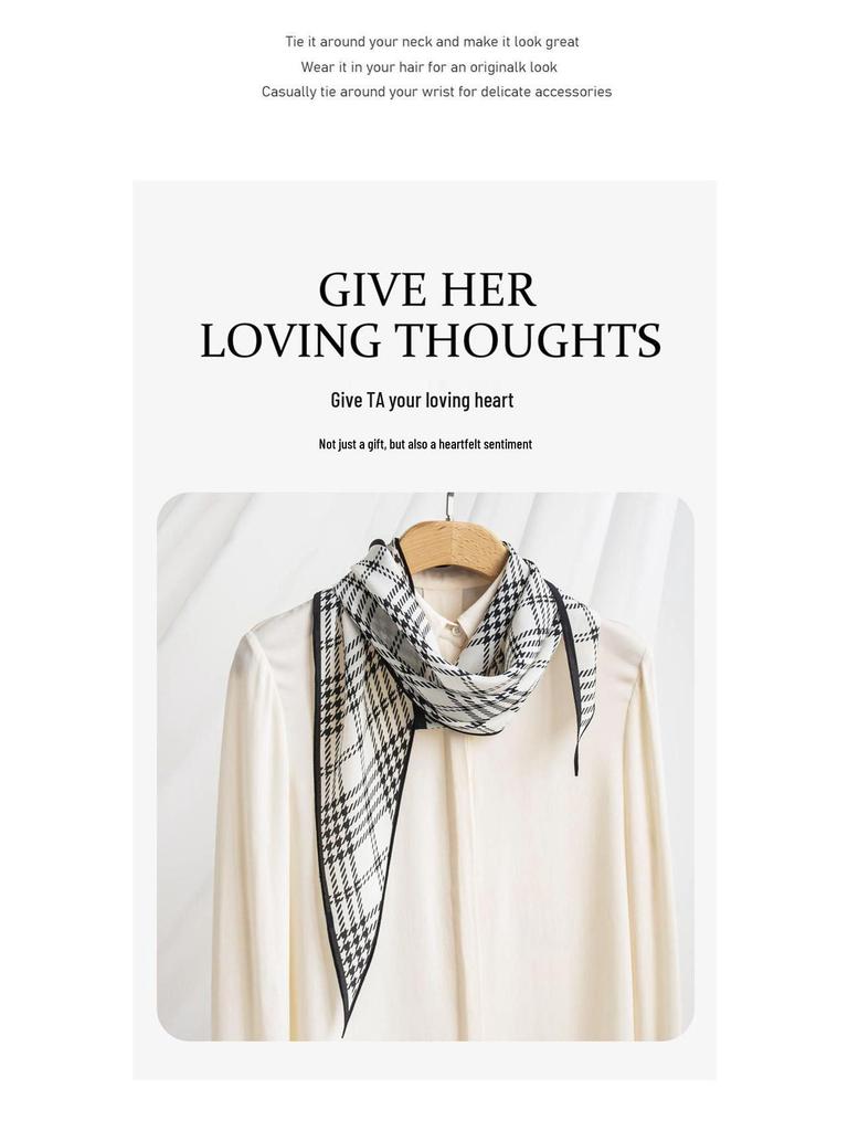 2025 Women's Mulberry Silk Crepe Scarf - Versatile High-End Fashion Accessory for Commuting: Neck Warmer & Sun Protection Shawl