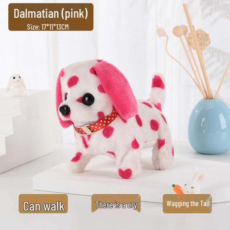 

Color Block Dalmatian Plush Toy: Walking, Barking, Tail-Wagging Electric Puppy