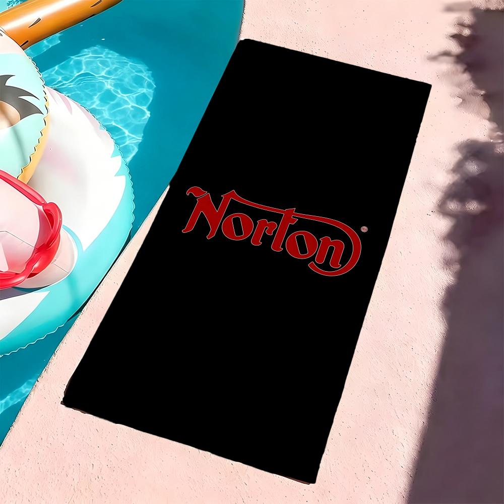 N-Norton Motorcycles-S Serviette Microfibre Serviette de Plage, Séchage Rapide, Sans Sable, Fibre Ultra-Fine, Super Douce. 60x35CM